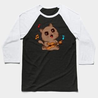 Rockin' Riffs: Cat Playing the Guitar - Musical Tee for Cat Lovers Baseball T-Shirt